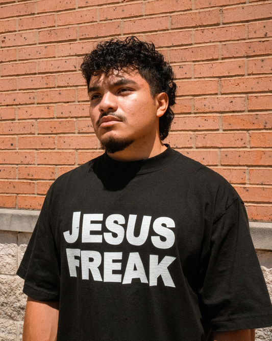 Oversized Jesus Freak T-Shirt (Black/White)