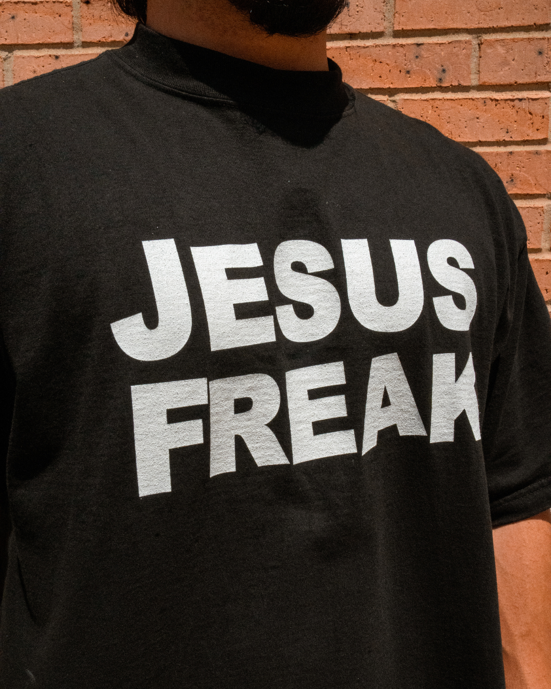 Oversized Jesus Freak T-Shirt (Black/White)