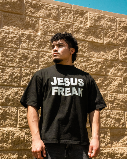 Oversized Jesus Freak T-Shirt (Black/White)