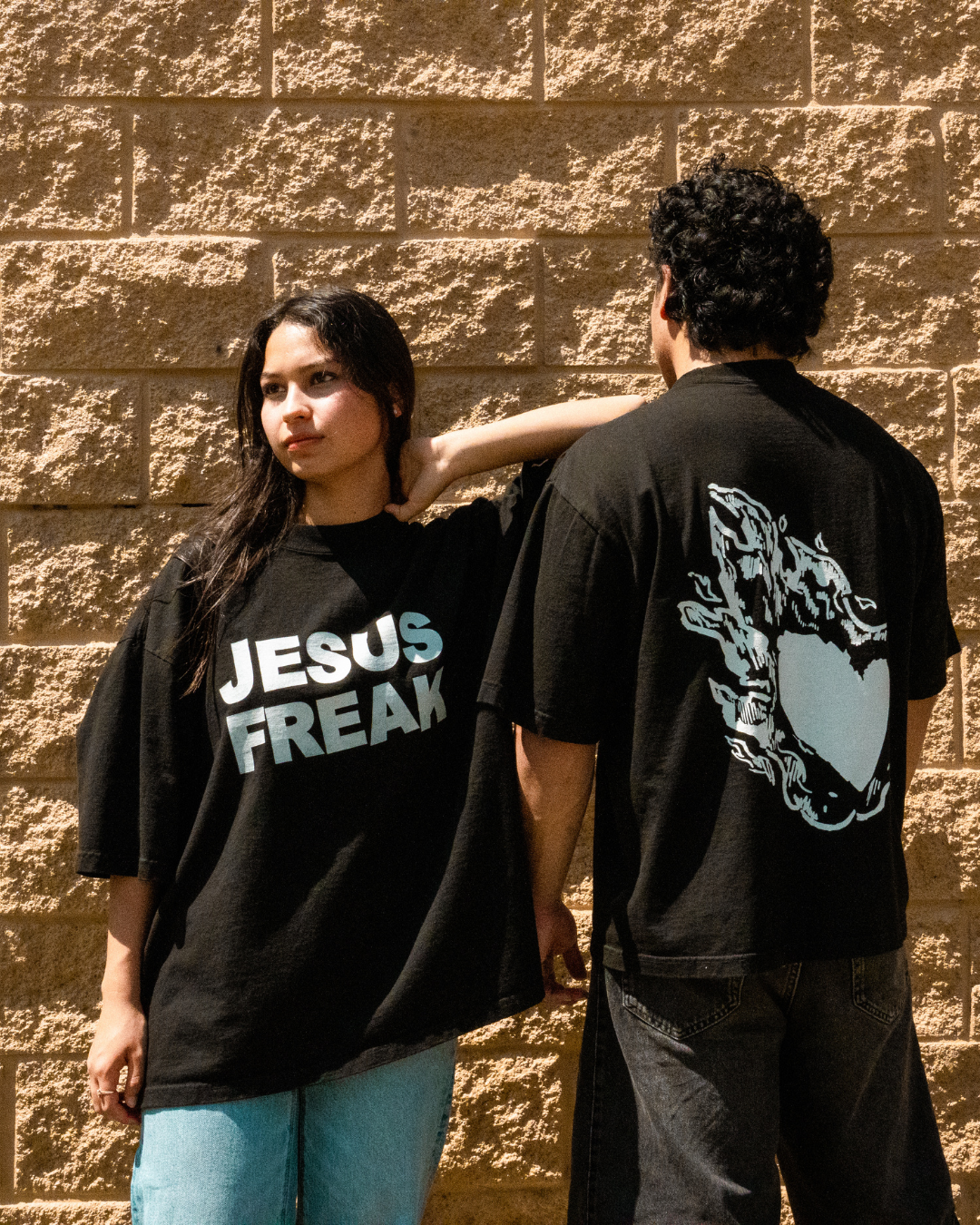 Oversized Jesus Freak T-Shirt (Black/White)