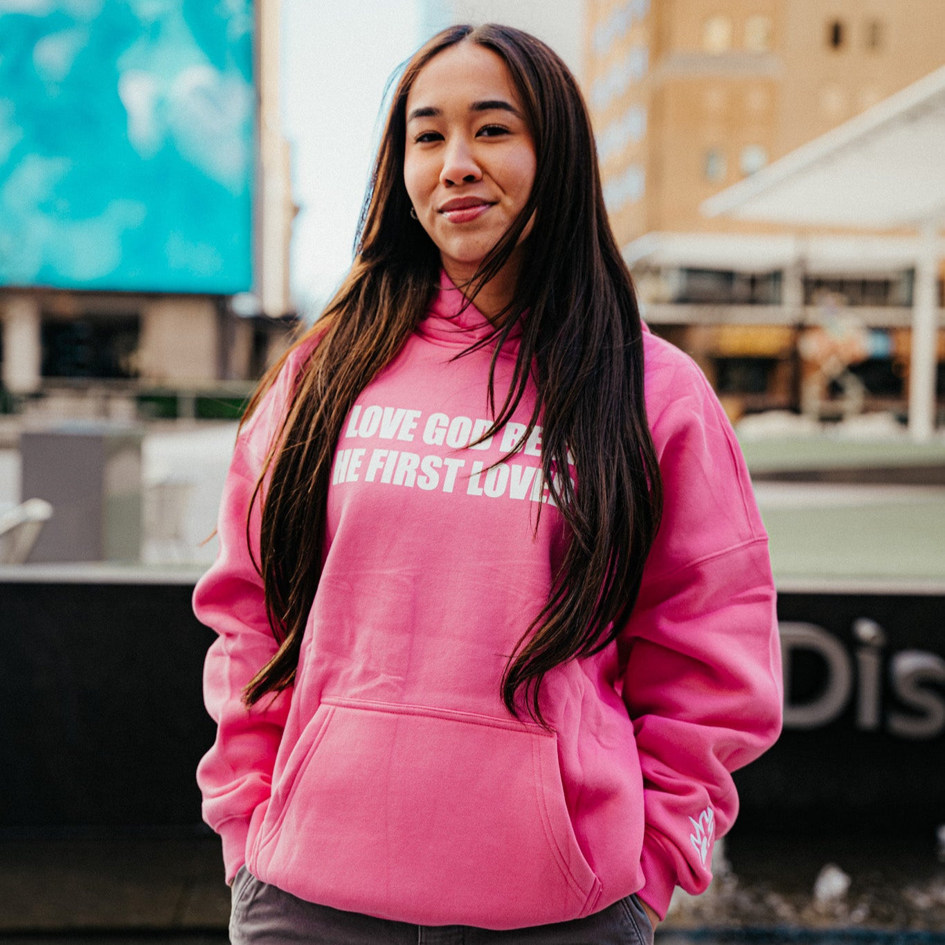 "First Loved" Hoodie (Pink/White)