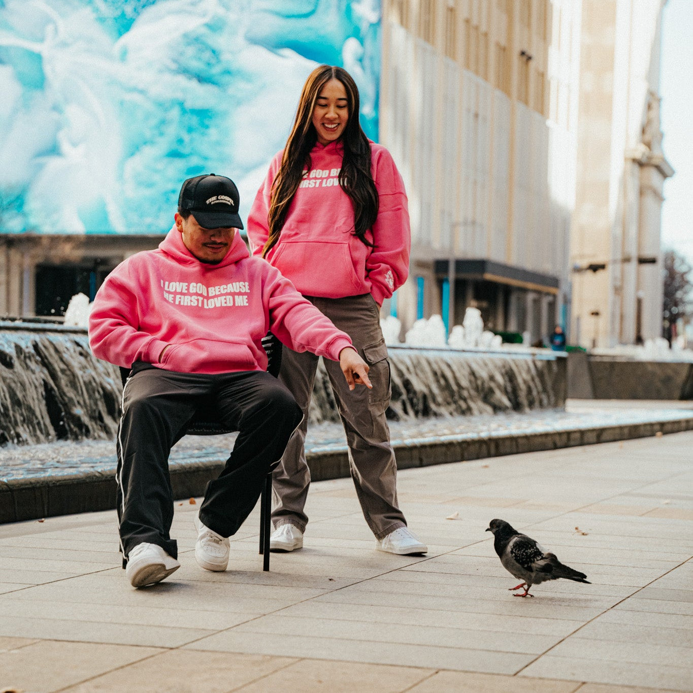 "First Loved" Hoodie (Pink/White)