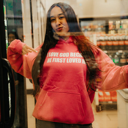 "First Loved" Hoodie (Pink/White)