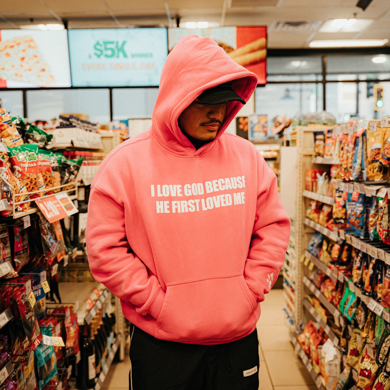 "First Loved" Hoodie (Pink/White)