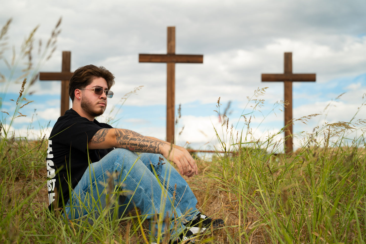 "First Loved" Oversized T-Shirts (Black/white)