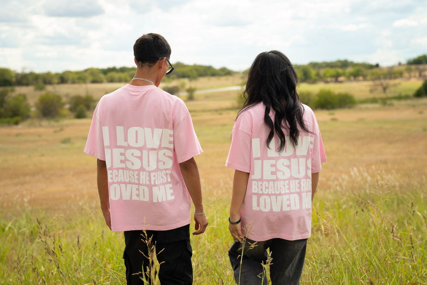 "First loved" Oversized T-Shirts (Pink/white)