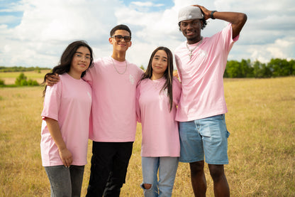 "First loved" Oversized T-Shirts (Pink/white)