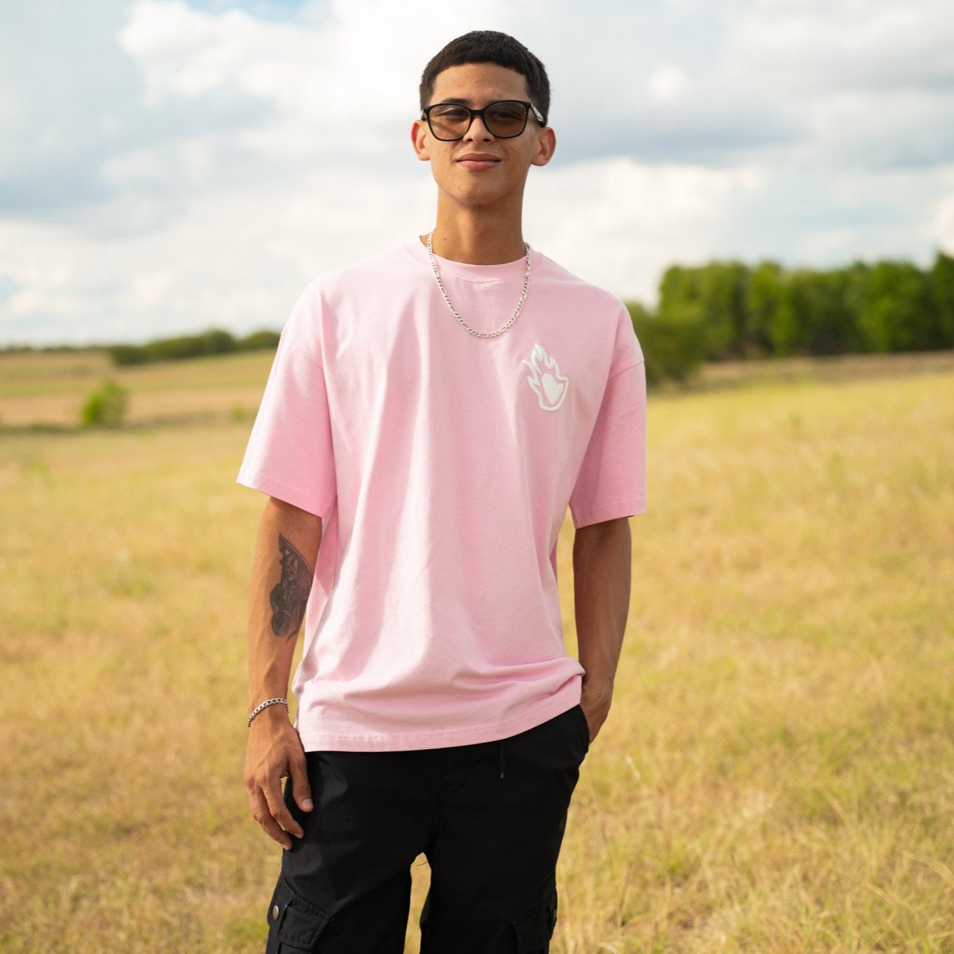 "First loved" Oversized T-Shirts (Pink/white)