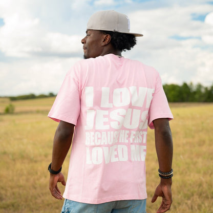 "First loved" Oversized T-Shirts (Pink/white)